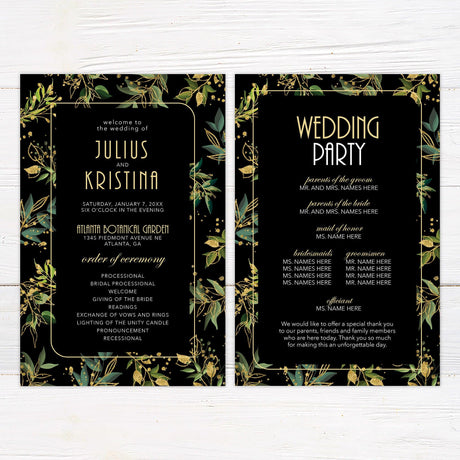 Green and Gold Foliage Program - goprintplus