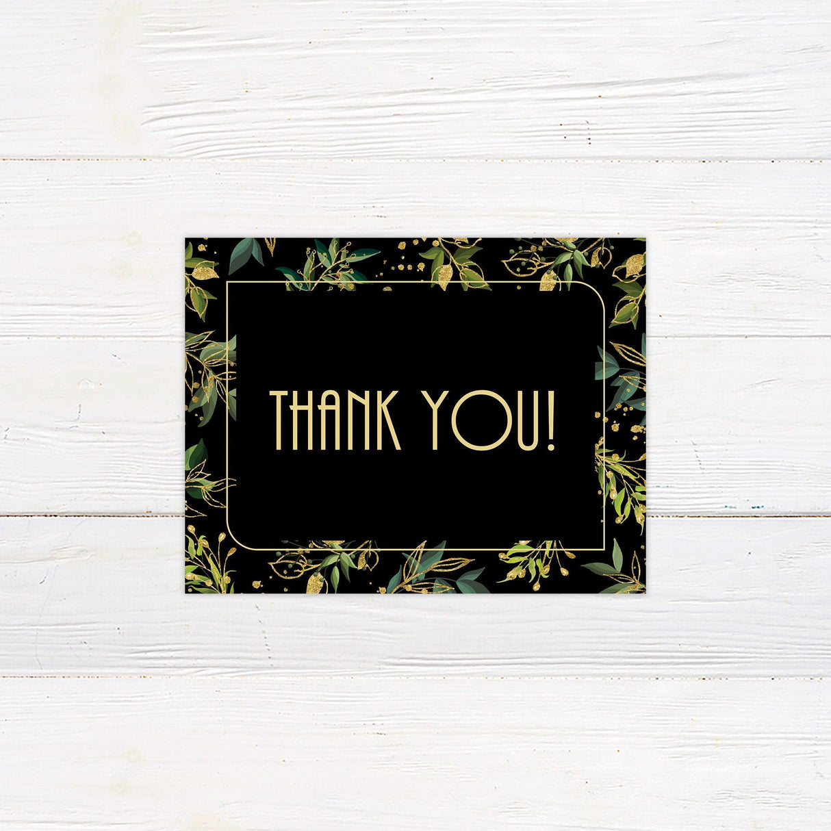 Green and Gold Foliage Invitations - goprintplus