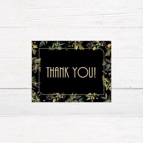 Green and Gold Foliage Invitations - goprintplus