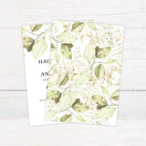 Gold and Green Leaves Invitations - goprintplus