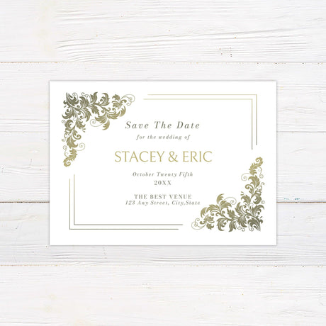 Gold to Green Invitations - goprintplus