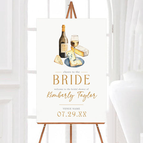 Gold Cheers to the Bride Sign - goprintplus