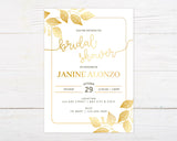 Gold Leaves Invitation - goprintplus