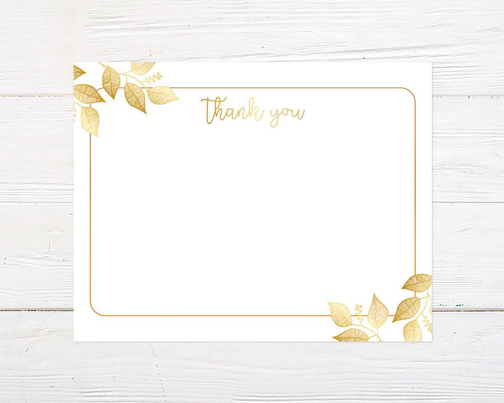 Gold Leaves Thank You Card - goprintplus