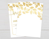 Gold Leaves Invitation - goprintplus