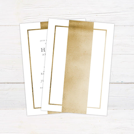 Gold Ribbon Invitations - goprintplus