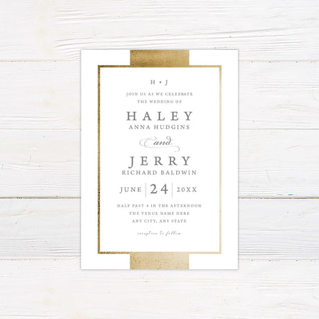 Gold Ribbon Invitations - goprintplus