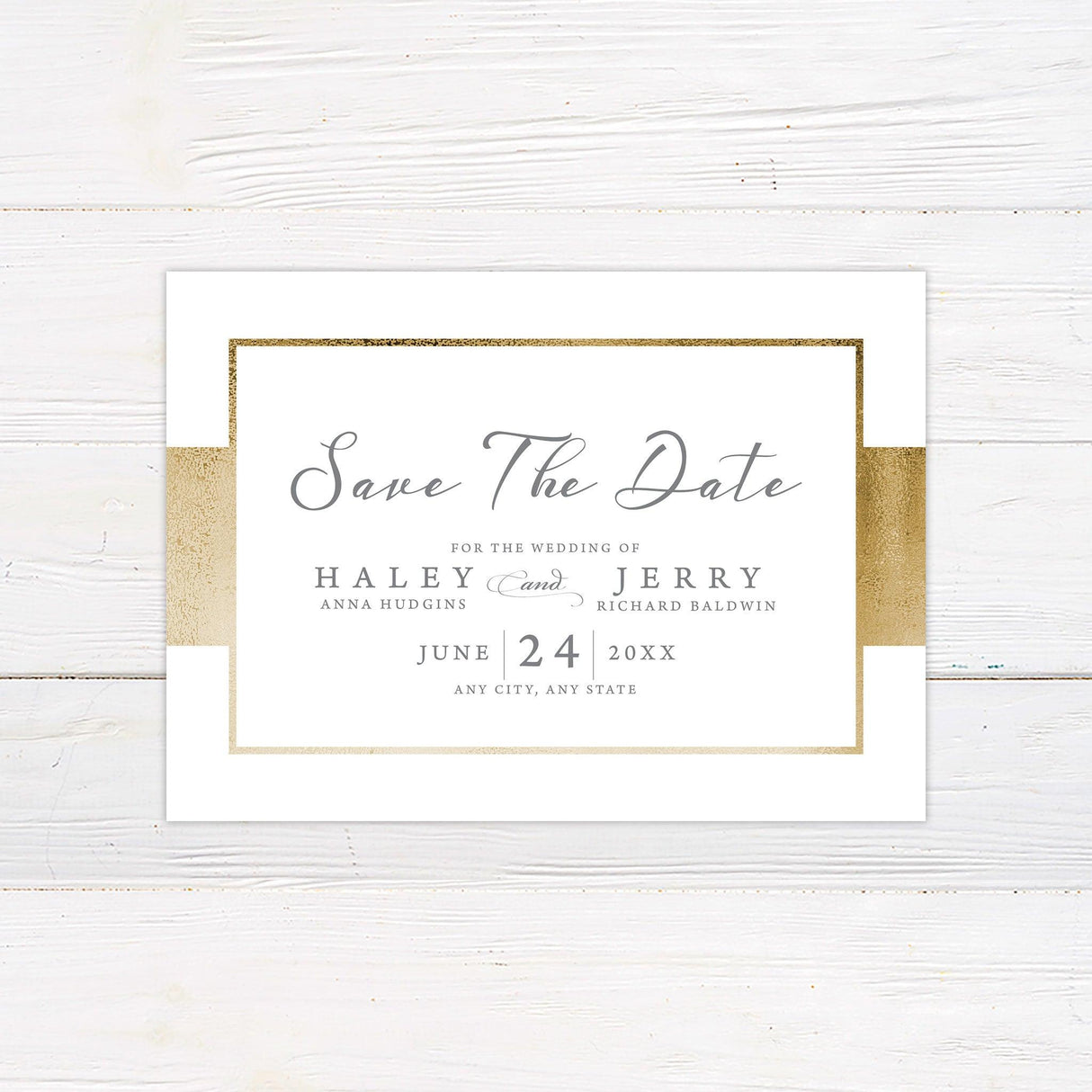 Gold Ribbon Save The Date - goprintplus