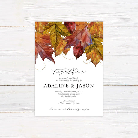 Golden Fall Invitations - goprintplus