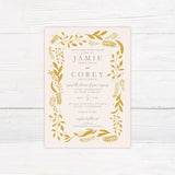 Golden Leaves Invitations - goprintplus