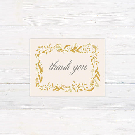 Golden Leaves Thank You Card - goprintplus