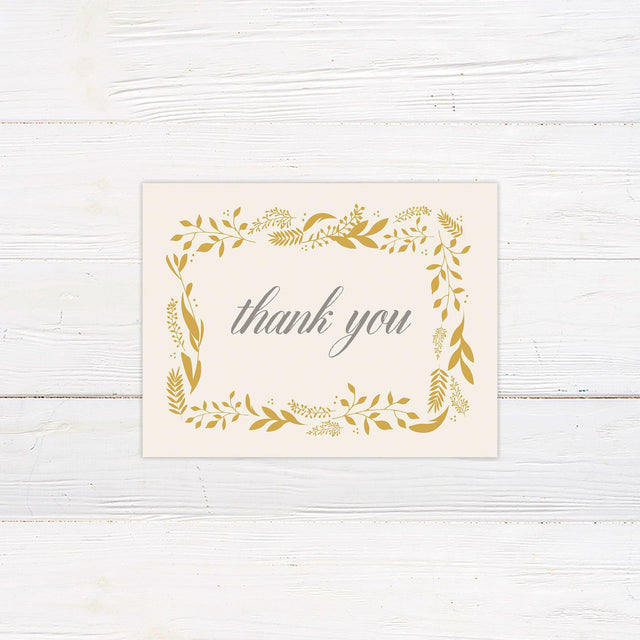 Golden Leaves Thank You Card - goprintplus