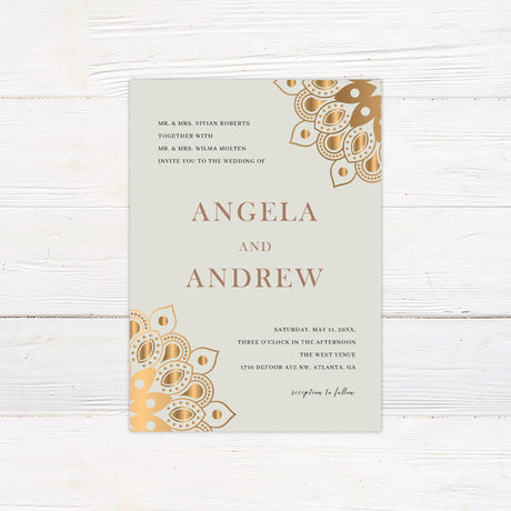 Golden Mandala Invitations - goprintplus