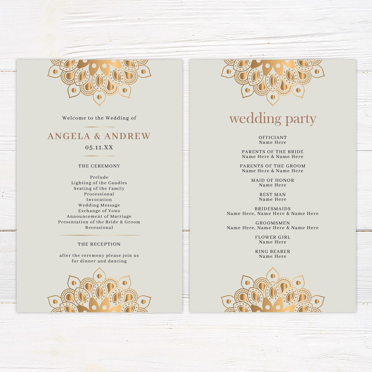 Golden Mandala Invitations - goprintplus