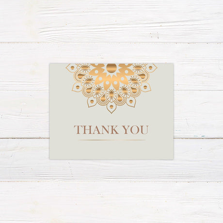 Golden Mandala Wedding Thank You Card - goprintplus