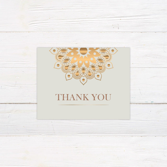 Golden Mandala Wedding Thank You Card - goprintplus