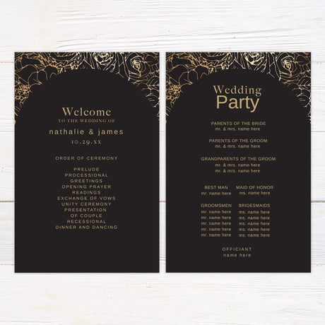 Golden Wreath Invitations - goprintplus