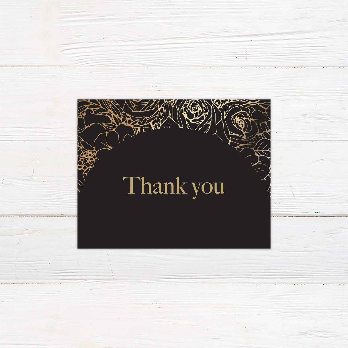 Golden Wreath Thank You Card - goprintplus