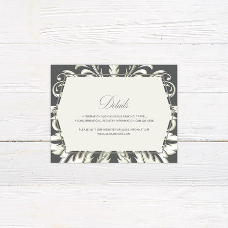 Gray Demask Details Cards - goprintplus