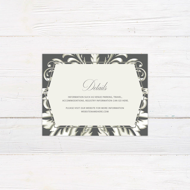 Gray Demask Details Cards - goprintplus