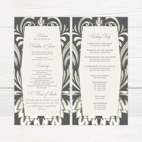 Gray Demask Invitations - goprintplus