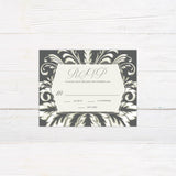 Gray Demask Invitations - goprintplus