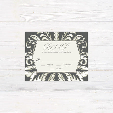 Gray Demask Invitations - goprintplus