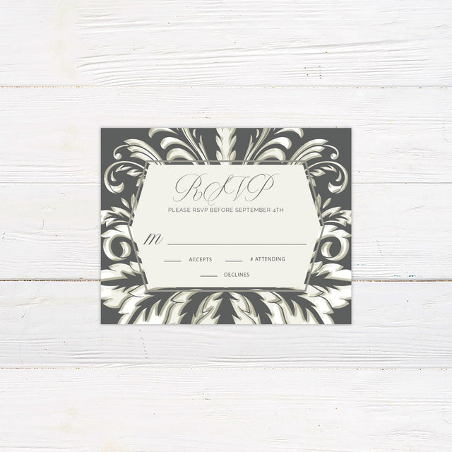 Gray Demask RSVP - goprintplus