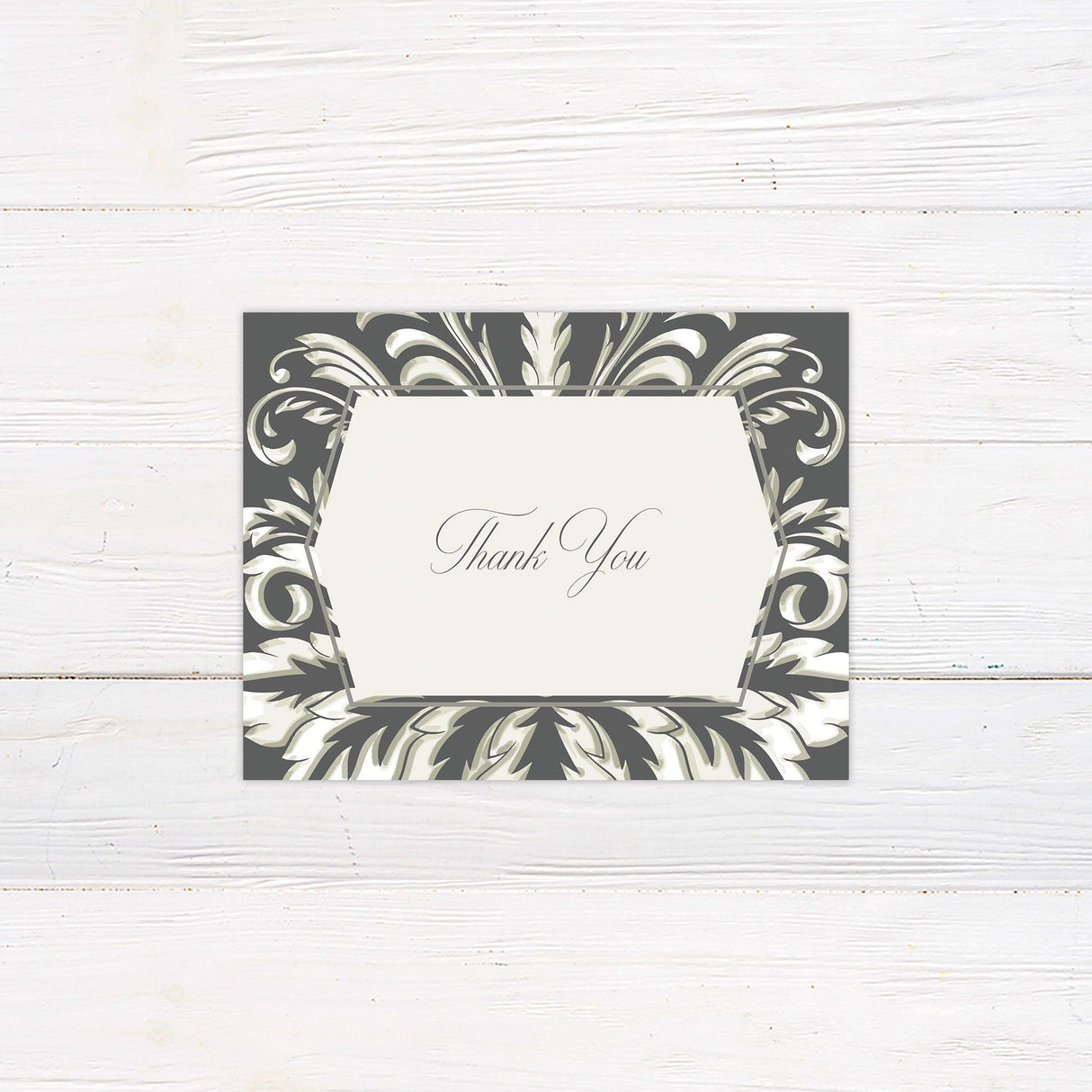 Gray Demask Invitations - goprintplus