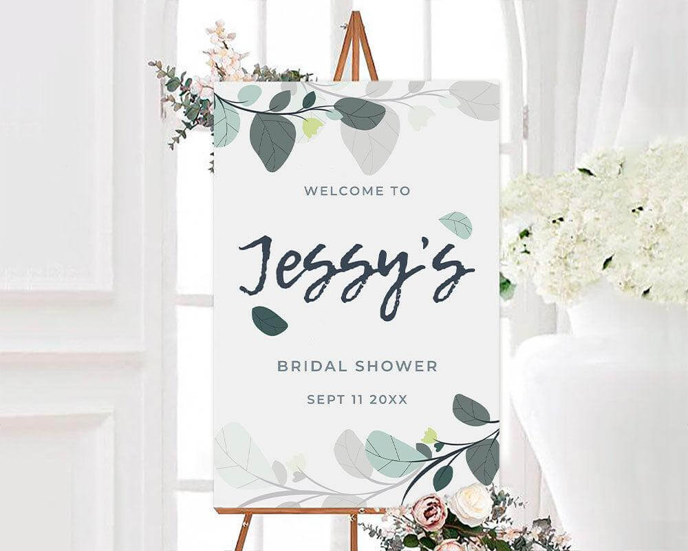 Gray and Teal Leaves Sign | Go Print Plus