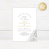 Grayscale Floral Foil Invitation - goprintplus