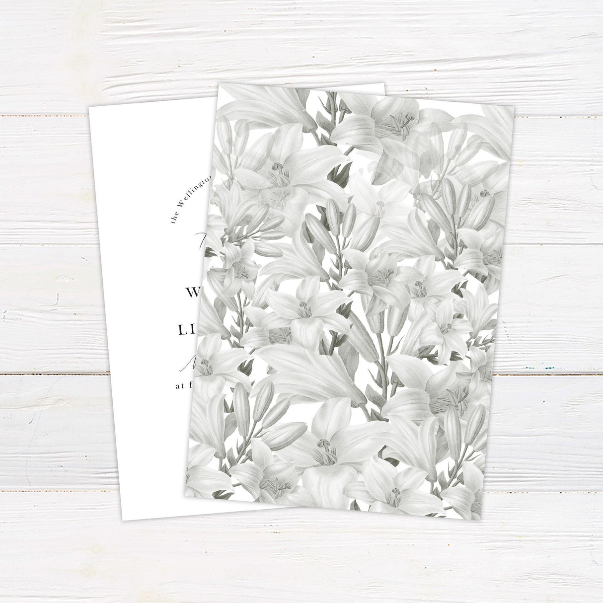 Grayscale Floral Invitations - goprintplus