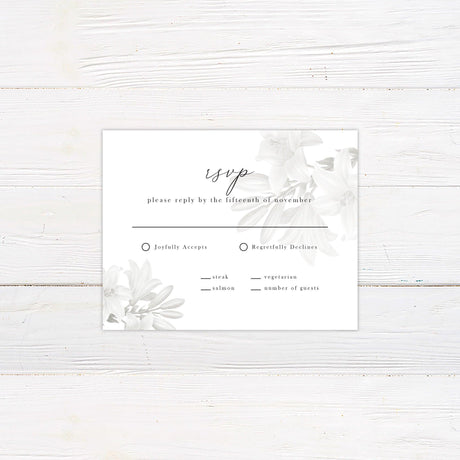 Grayscale Floral RSVP - goprintplus