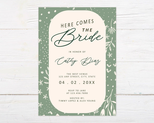 Green Border Invitation - goprintplus