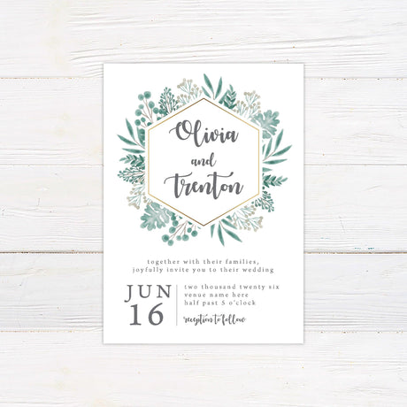 Green Botanical Invitations - goprintplus