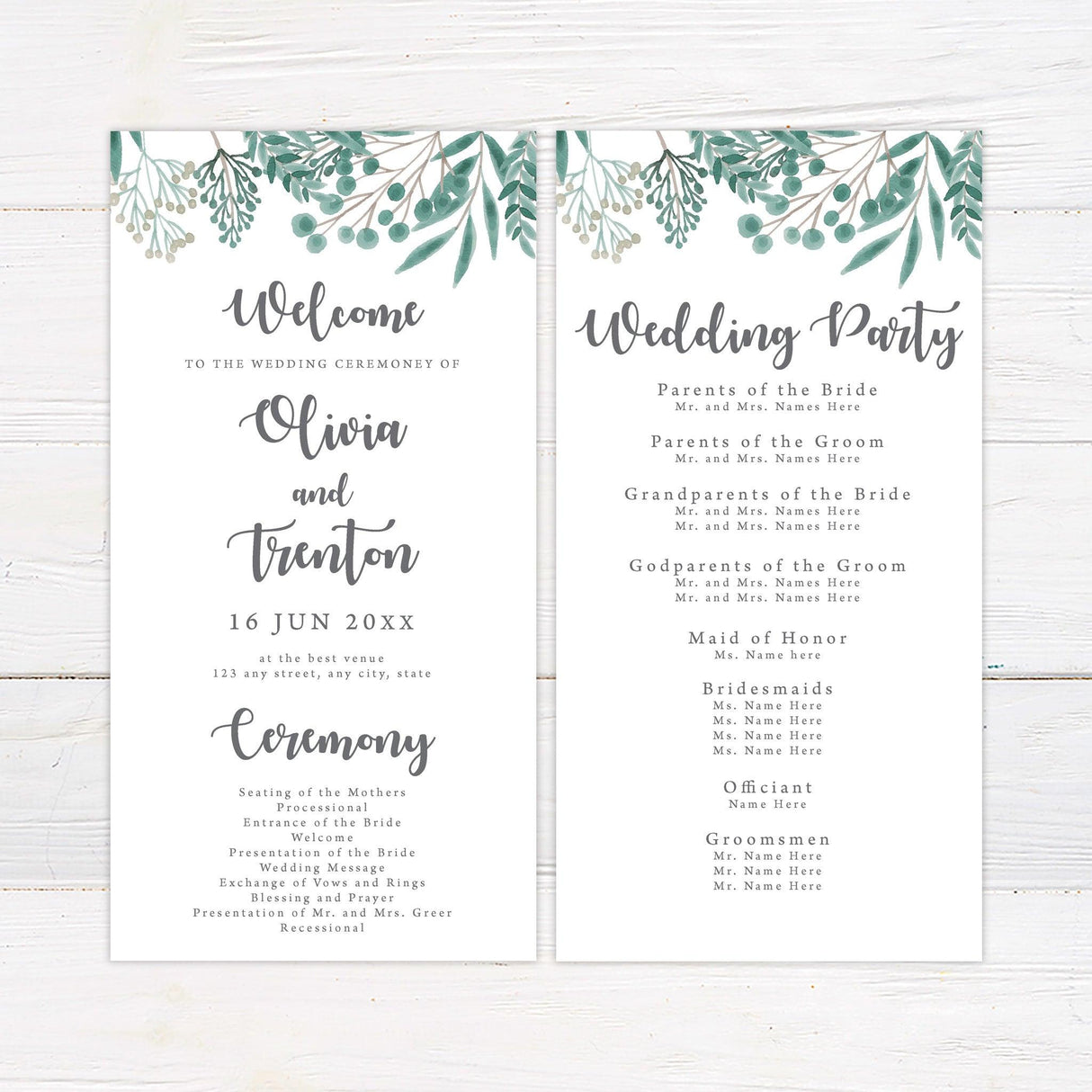 Green Botanical Invitations - goprintplus