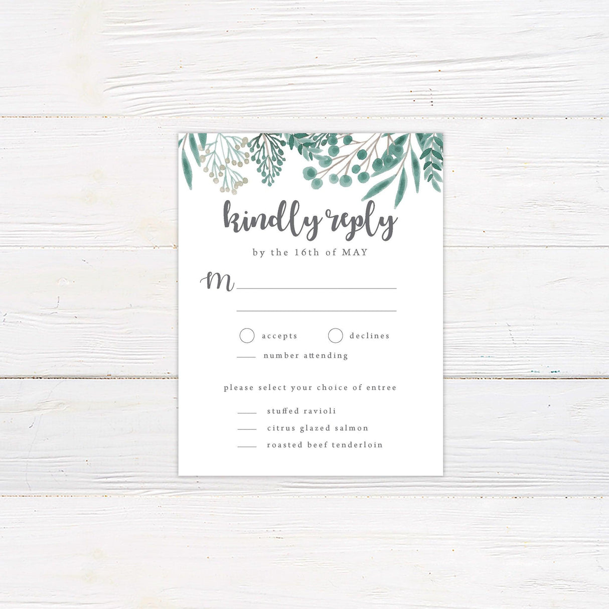 Green Botanical Invitations - goprintplus