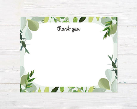 Green Leaves Thank You Card - goprintplus