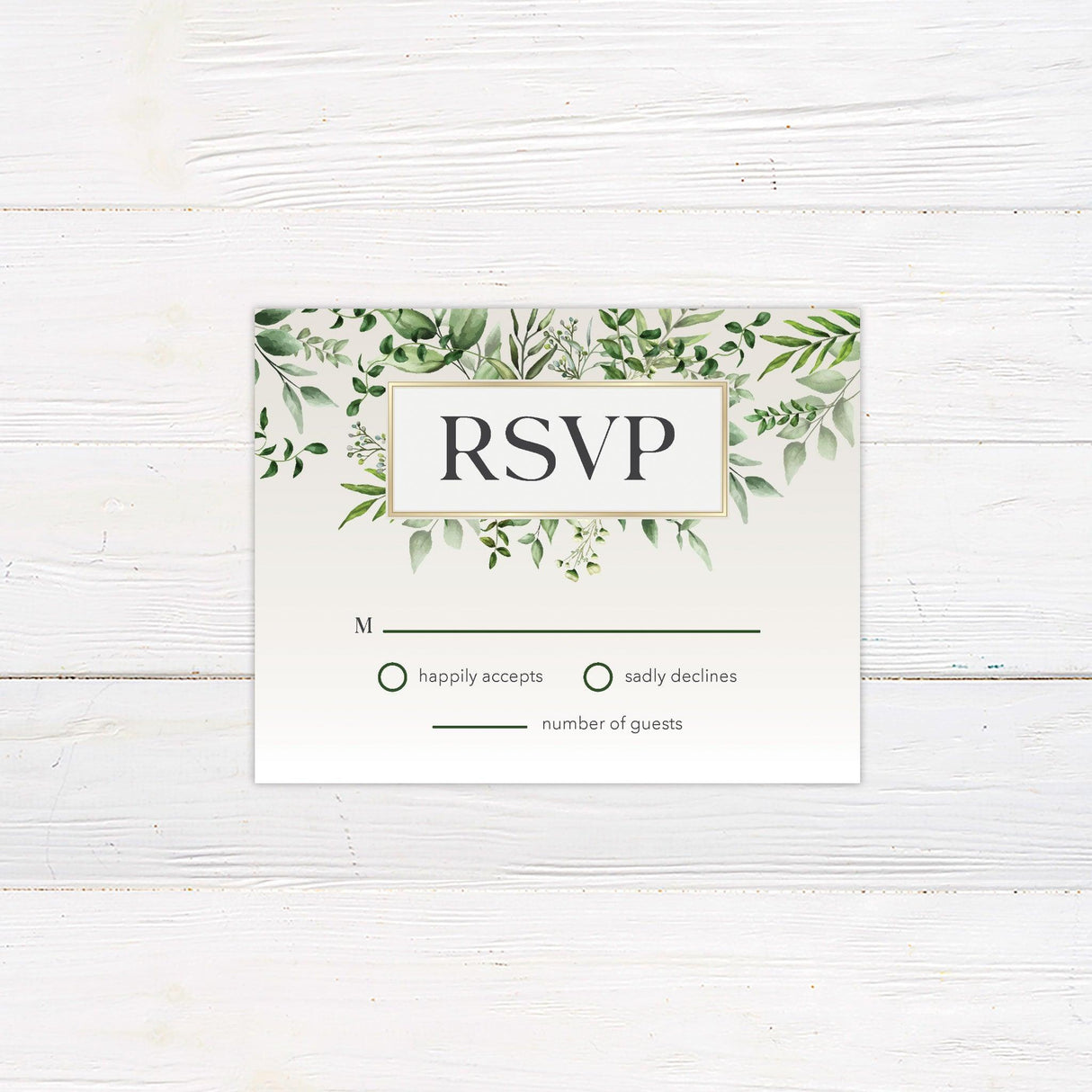 Green Monogram Invitations - goprintplus