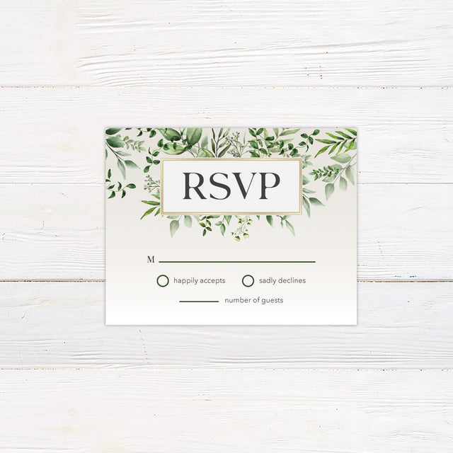 Green Monogram RSVP - goprintplus