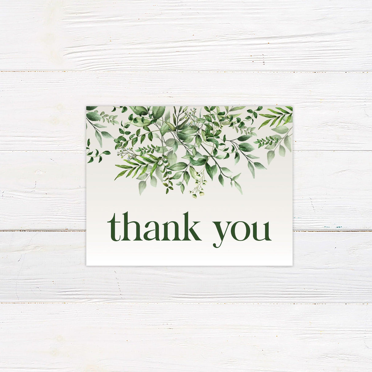 Green Monogram Thank You Card - goprintplus