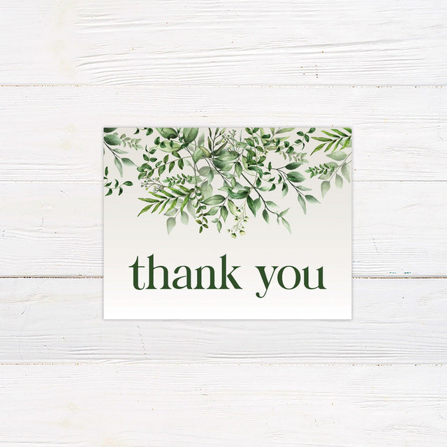 Green Monogram Thank You Card - goprintplus