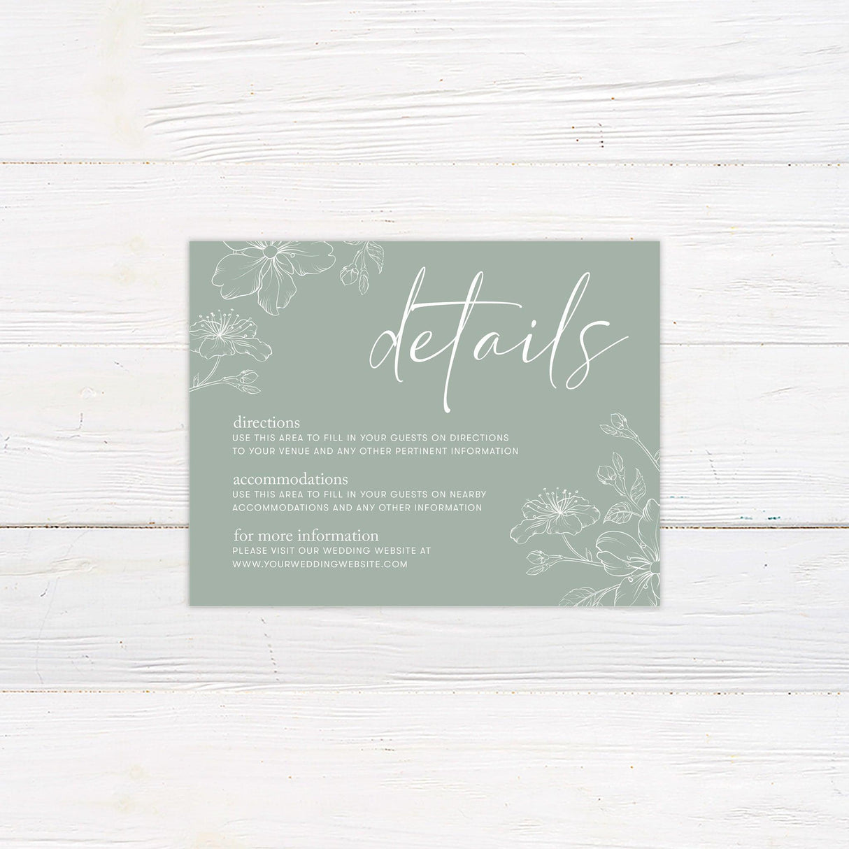 Green Sakura Details Card - goprintplus