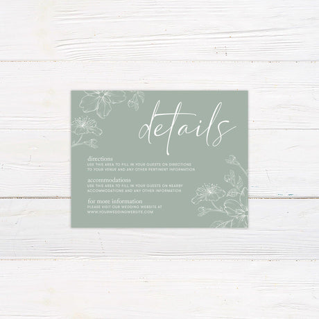 Green Sakura Details Card - goprintplus