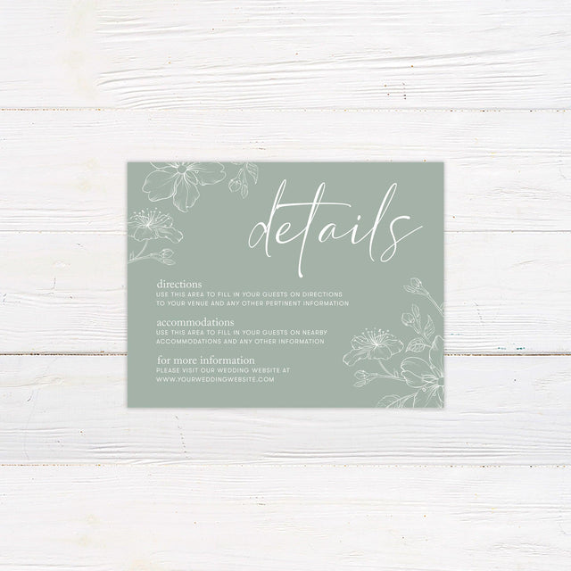 Green Sakura Details Card - goprintplus