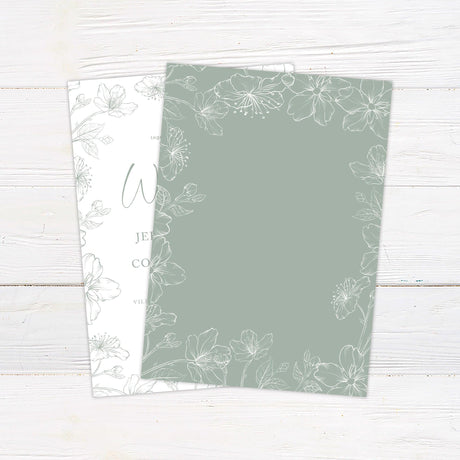 Green Sakura Invitation - goprintplus