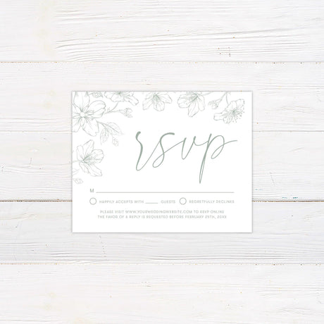 Green Sakura Invitation - goprintplus