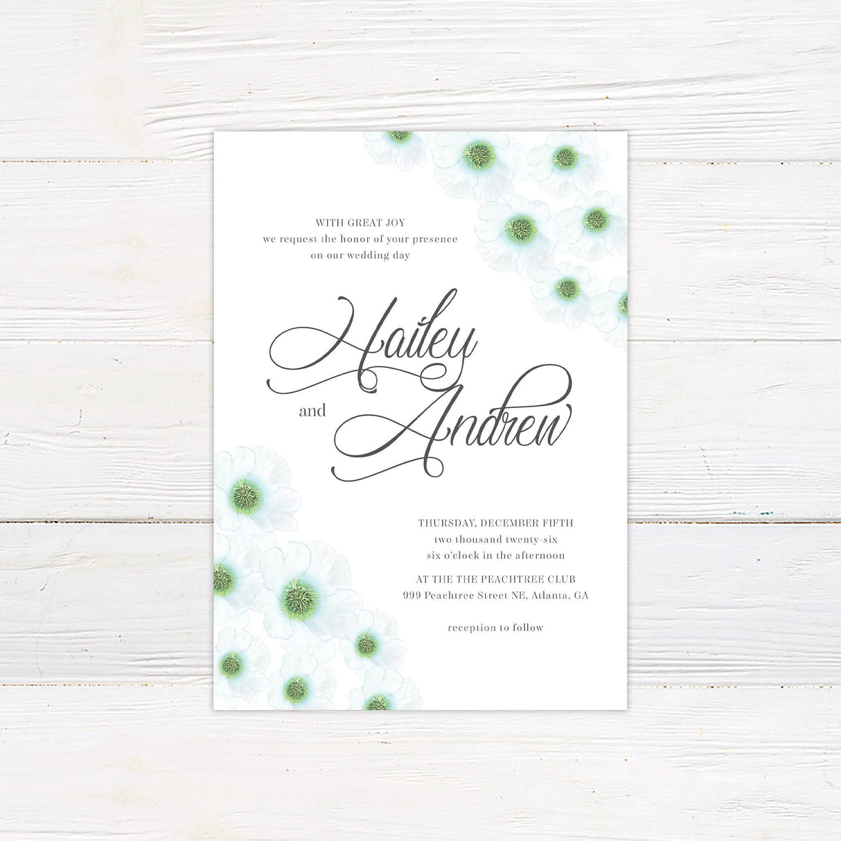 Green Whisper Invitations - goprintplus