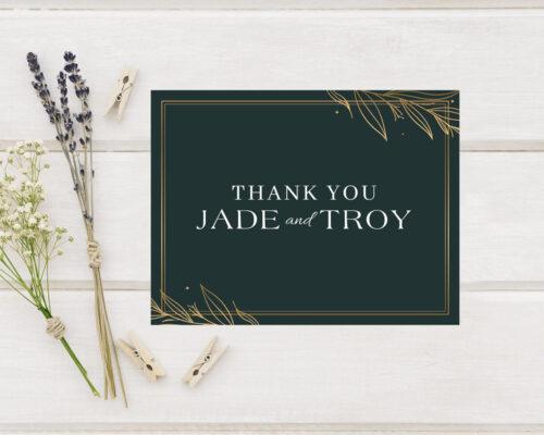 Leaf Accent Thank You Card - goprintplus