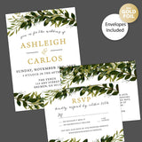 Greenery Arch Foil Invitation - goprintplus